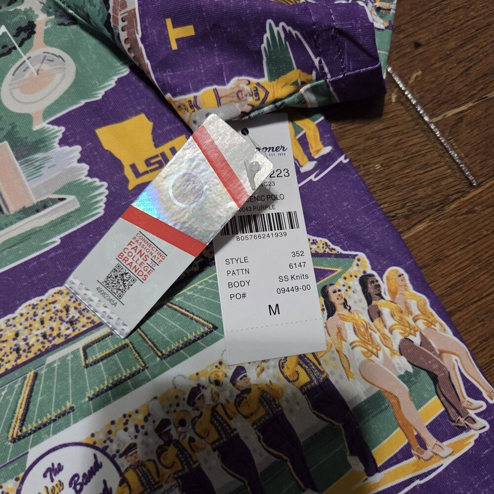 NWT Reyn Spooner University of LSU TIGERS Hawaiian Shirt Men’s Medium Louisiana - Picture 2 of 7